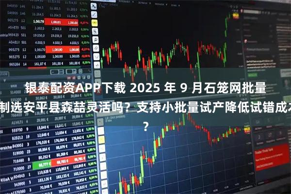 银泰配资APP下载 2025 年 9 月石笼网批量定制选安平县森喆灵活吗?支持小批量试产降低试错成本?