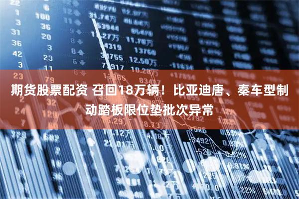 期货股票配资 召回18万辆！比亚迪唐、秦车型制动踏板限位垫批次异常